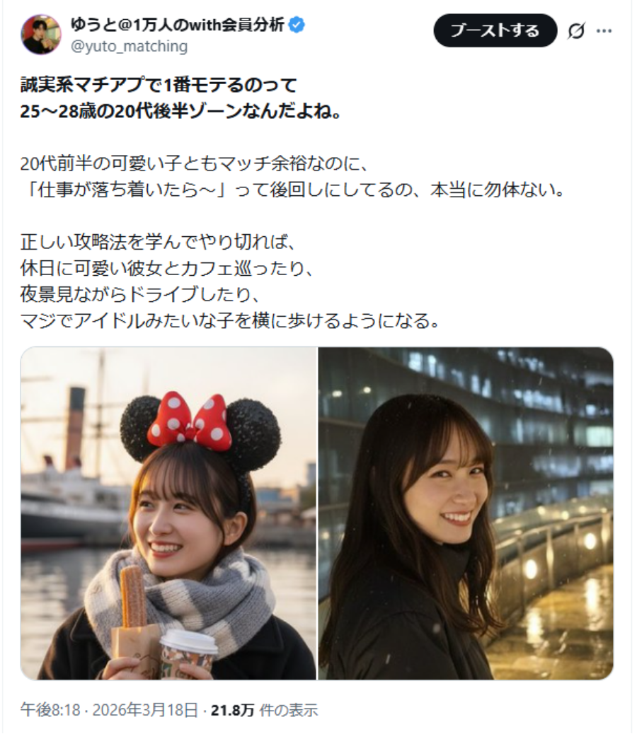 Withで2日間100いいねを獲得した実績